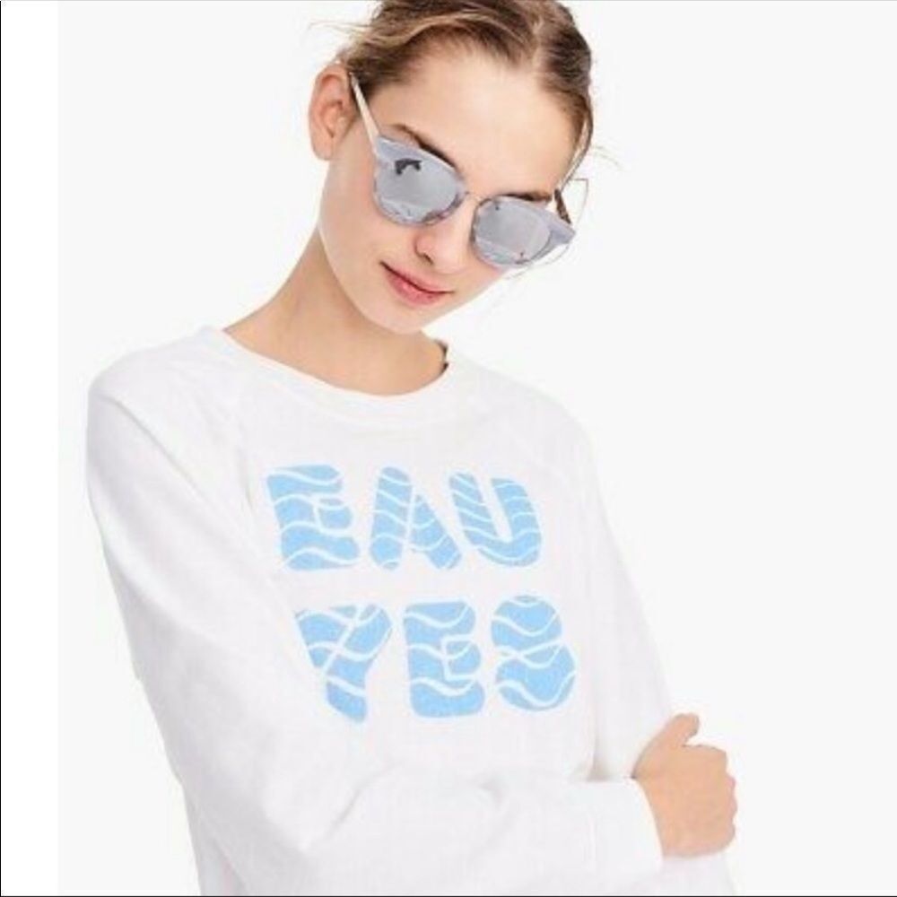 J. Crew X charity water eau yes crewneck sweatshir